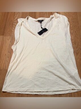 ✨ Joe’s Jeans Collection Cream Sleeveless V-Neck Top | Size L | NWT 🖤